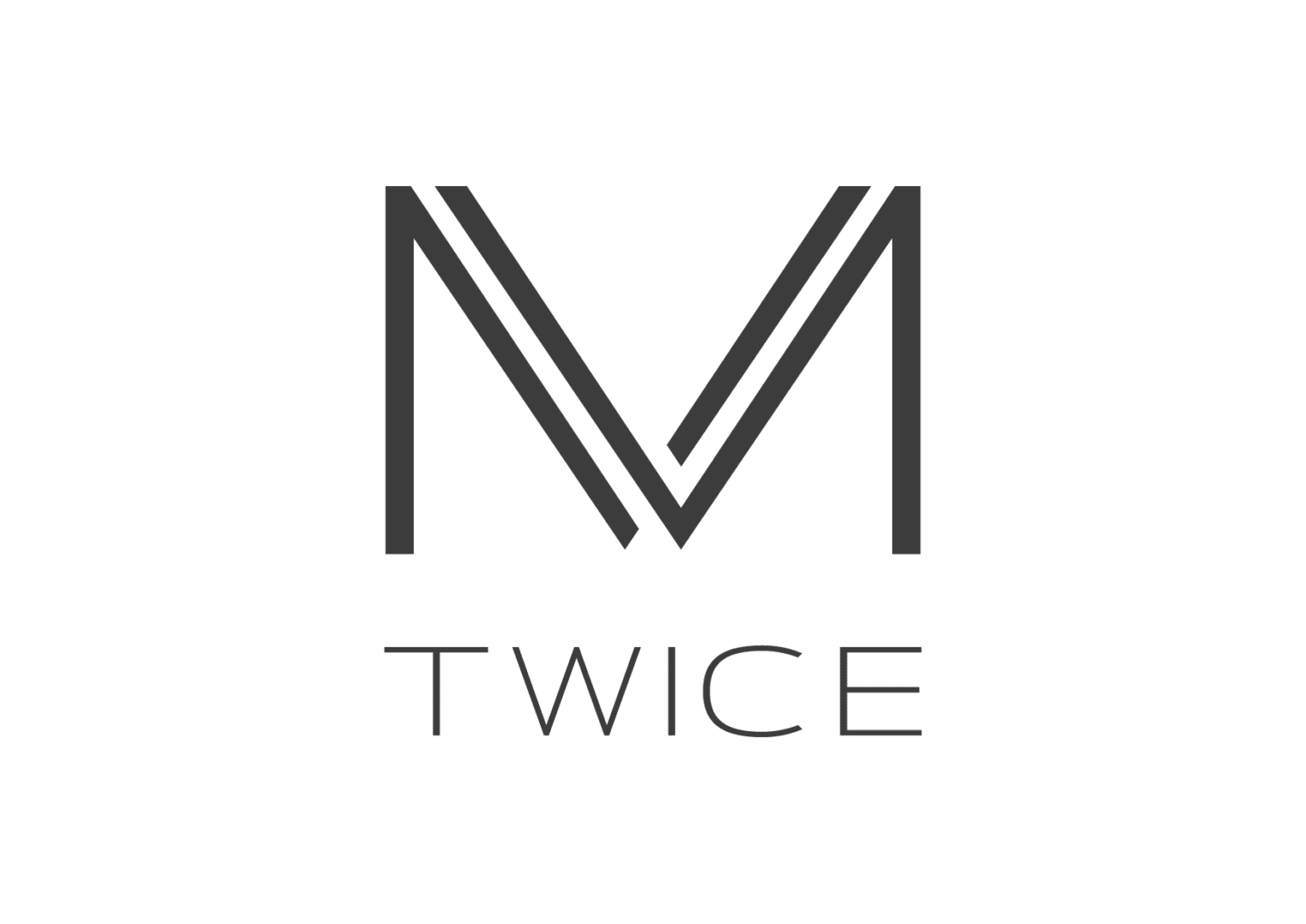 Logo M Twice Agence | Lettres grises fond transparent