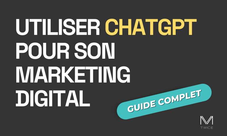 Image de couverture sur fond noir et lettres blanches de l'article de blog 'Utiliser chatgpt pour son marketing digital' avec le logo de M-TWICE en bas à droite.