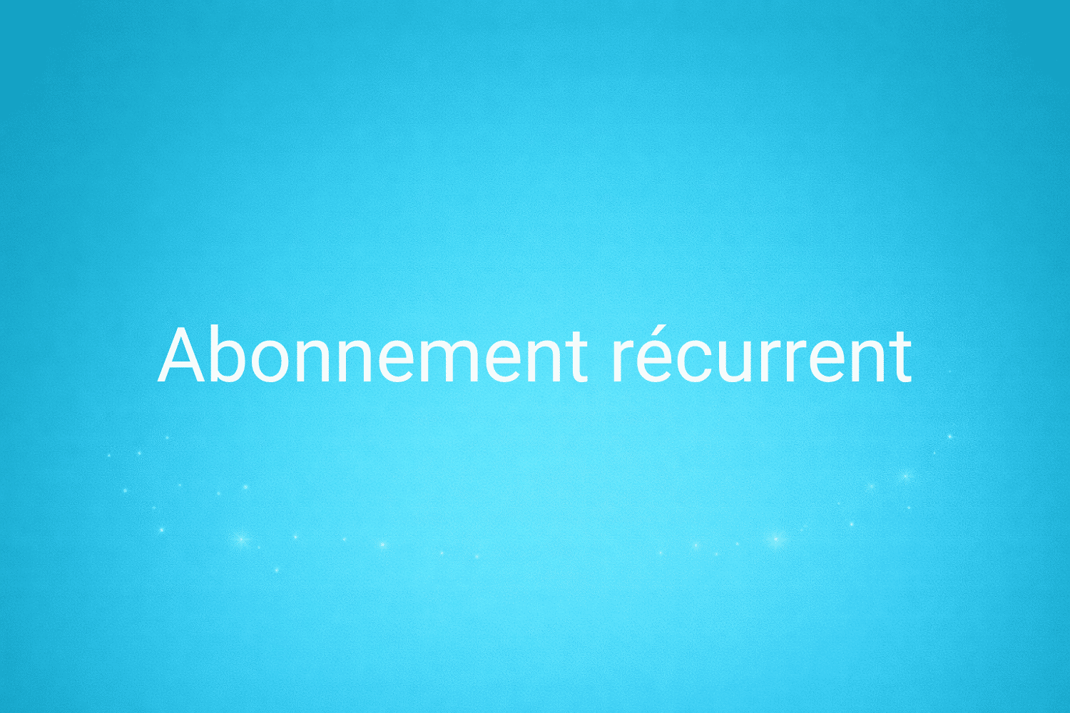Illustration minimaliste sur fond bleu avec texte "Abonnement récurrent", définition liée à la catégorie Stratégie Marketing du glossaire marketing de M-Twice