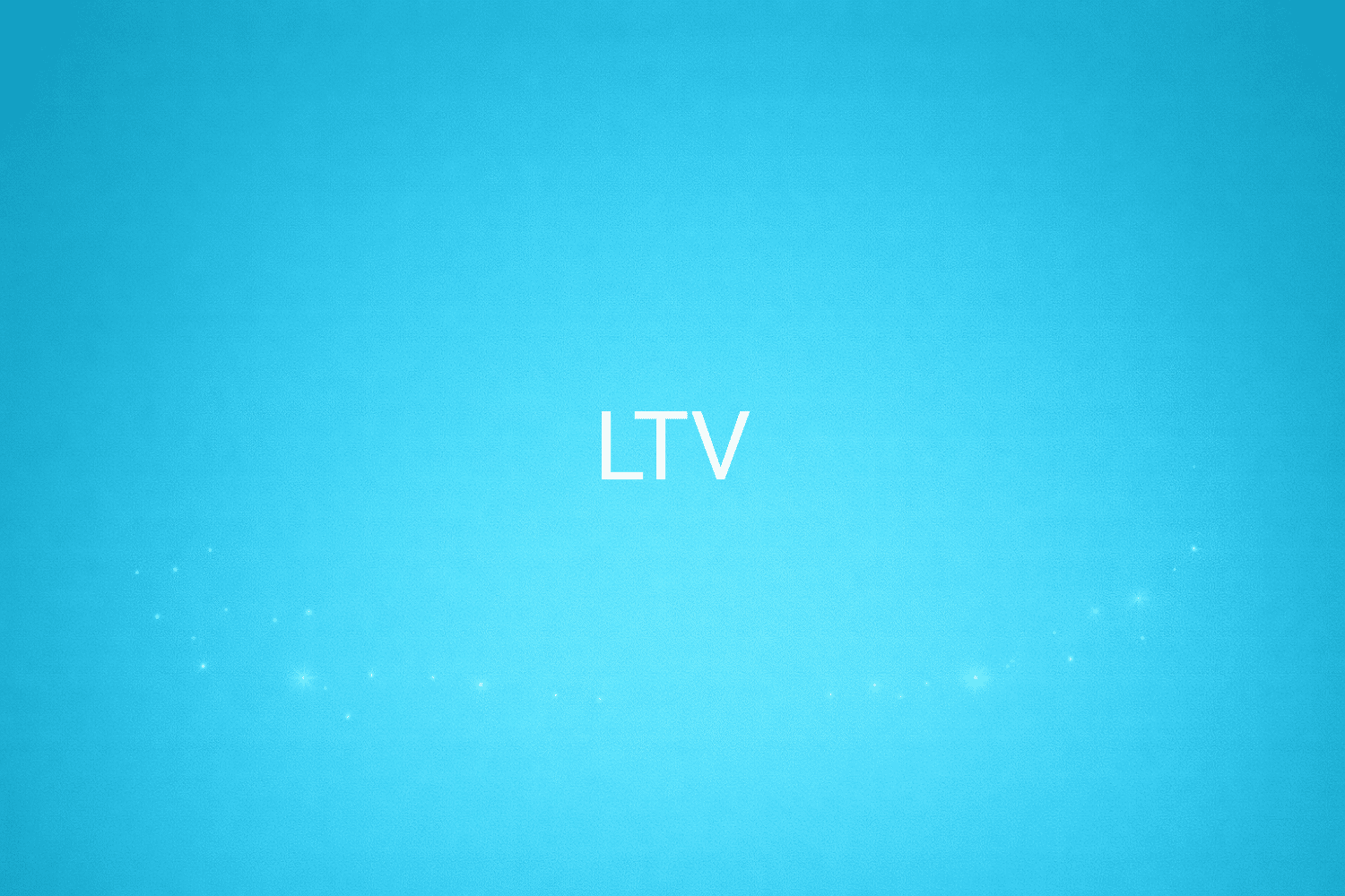 Illustration minimaliste sur fond bleu avec texte "LTV", définition liée à la catégorie Stratégie Marketing du glossaire marketing de M-Twice