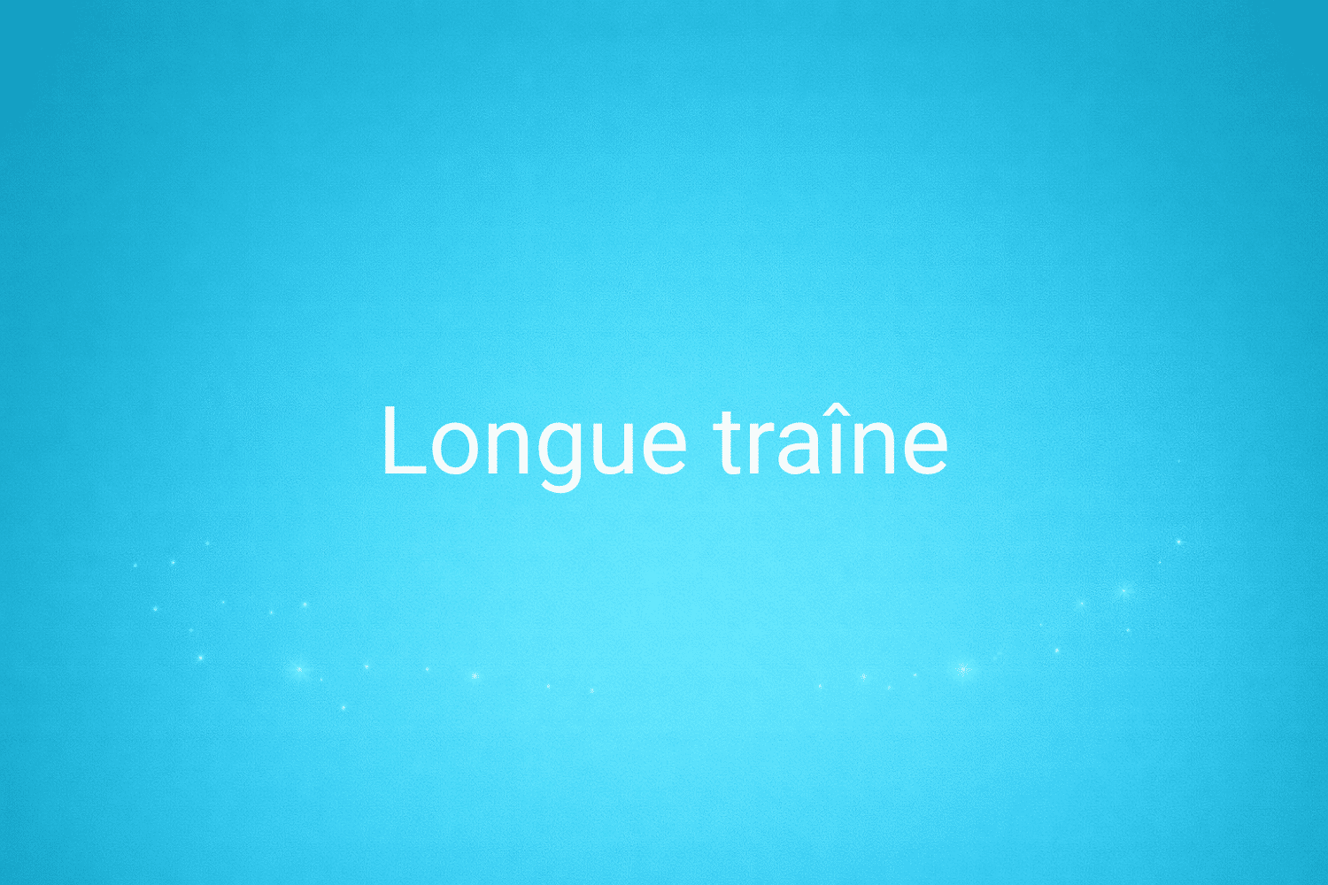 Illustration minimaliste sur fond bleu avec texte "Longue traîne", définition liée à la catégorie Stratégie Marketing du glossaire marketing de M-Twice