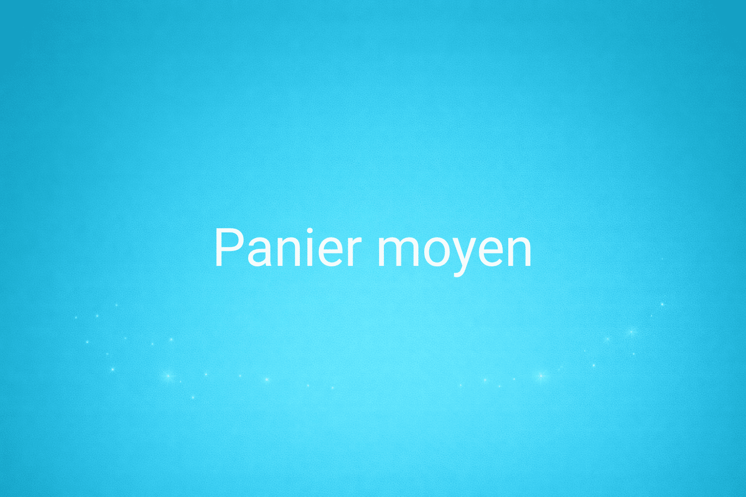 Illustration minimaliste sur fond bleu avec texte "Panier Moyen", définition liée à la catégorie Stratégie Marketing du glossaire marketing de M-Twice