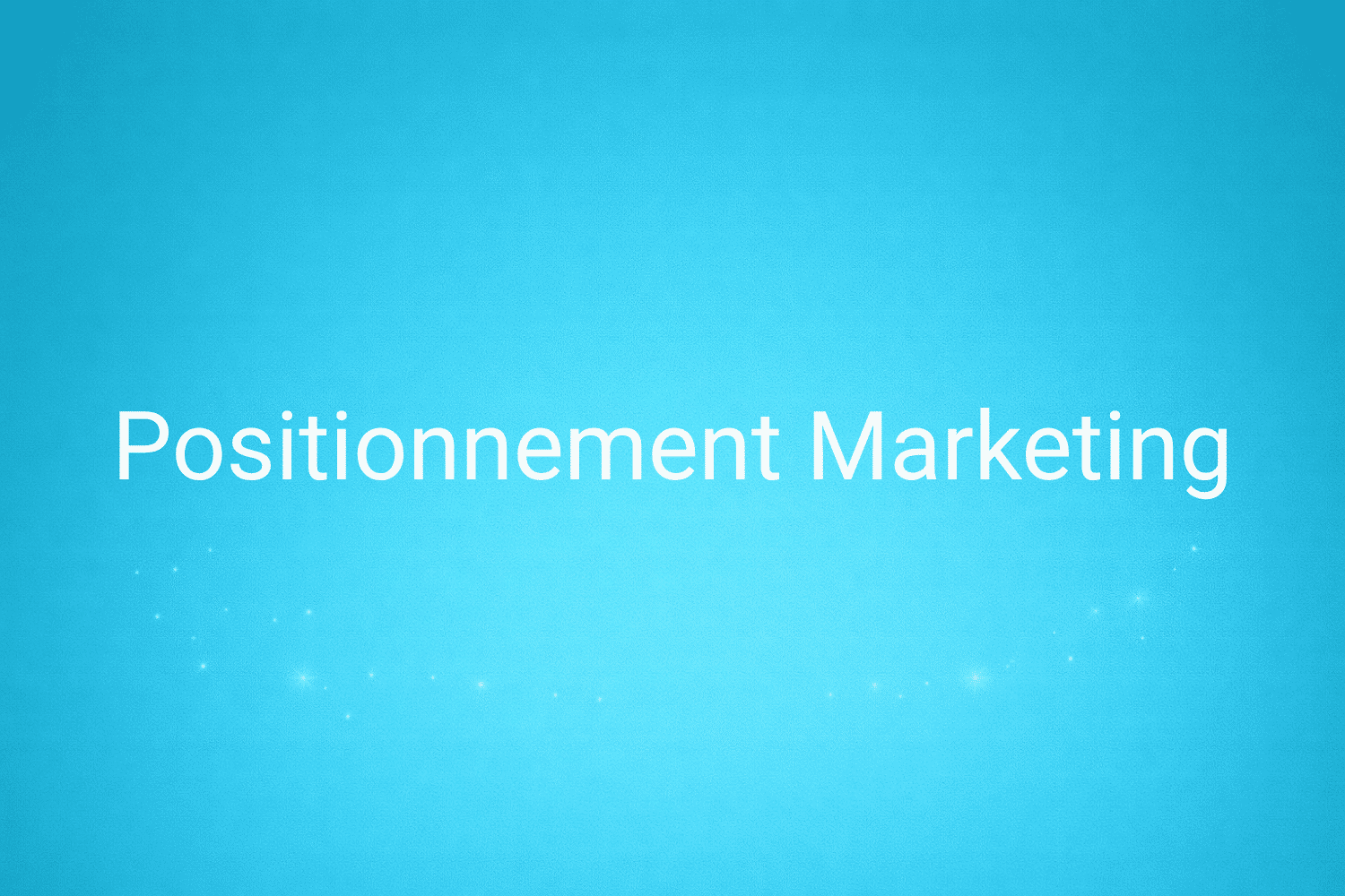 Illustration minimaliste sur fond bleu avec texte "Positionnement marketing", définition liée à la catégorie Stratégie Marketing du glossaire marketing de M-Twice