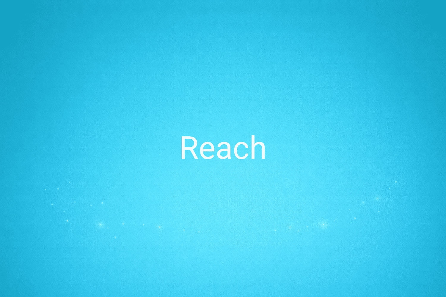 Illustration minimaliste sur fond bleu avec texte "Reach", définition liée à la catégorie Stratégie Marketing du glossaire marketing de M-Twice