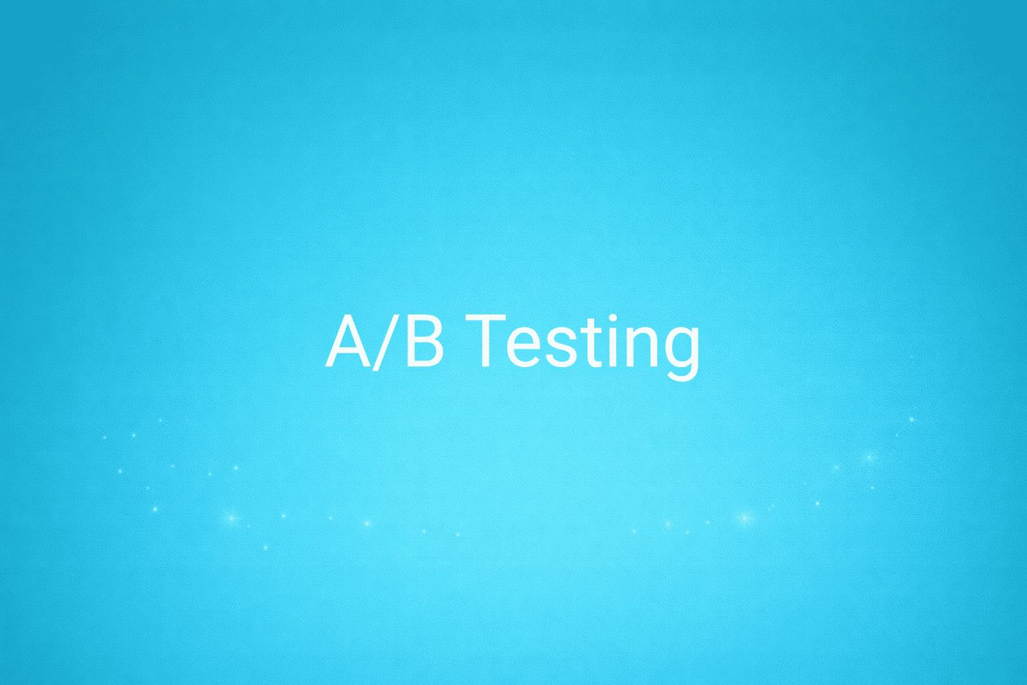 Illustration minimaliste sur fond bleu avec texte "A/B Testing", définition liée à la catégorie e-commerce du glossaire marketing de M-Twice