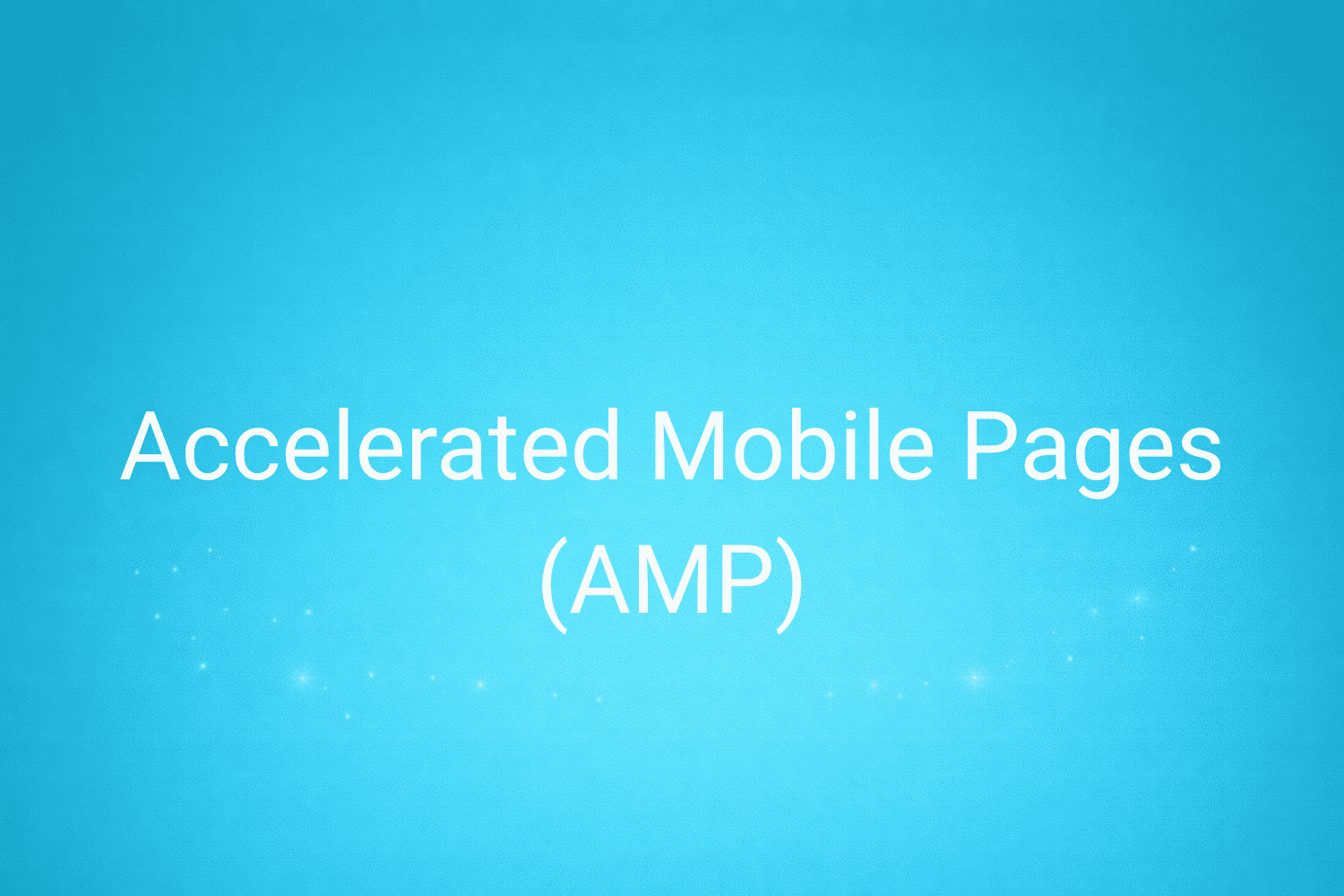 Illustration minimaliste sur fond bleu avec texte "Accelerated Mobile Pages (AMP)", définition liée à la catégorie e-commerce du glossaire marketing de M-Twice