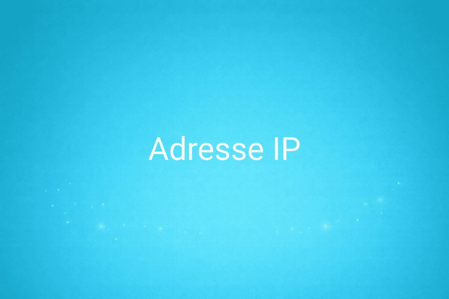 Illustration minimaliste sur fond bleu avec texte "Adresse IP", définition liée à la catégorie e-commerce du glossaire marketing de M-Twice