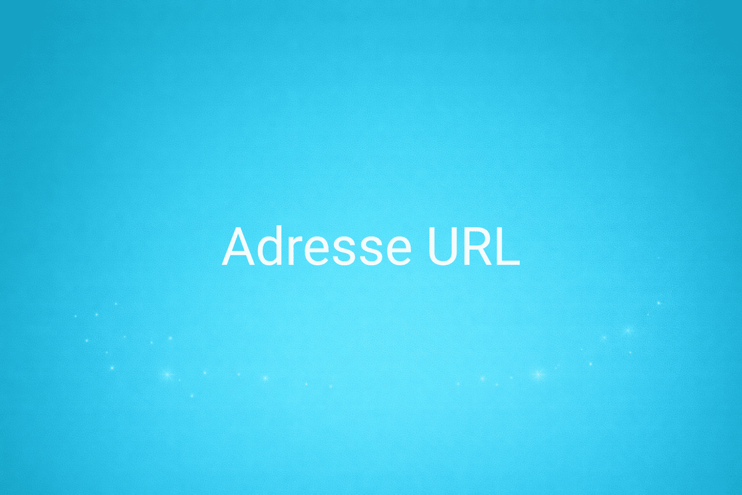 Illustration minimaliste sur fond bleu avec texte "Adresse URL", définition liée à la catégorie e-commerce du glossaire marketing de M-Twice