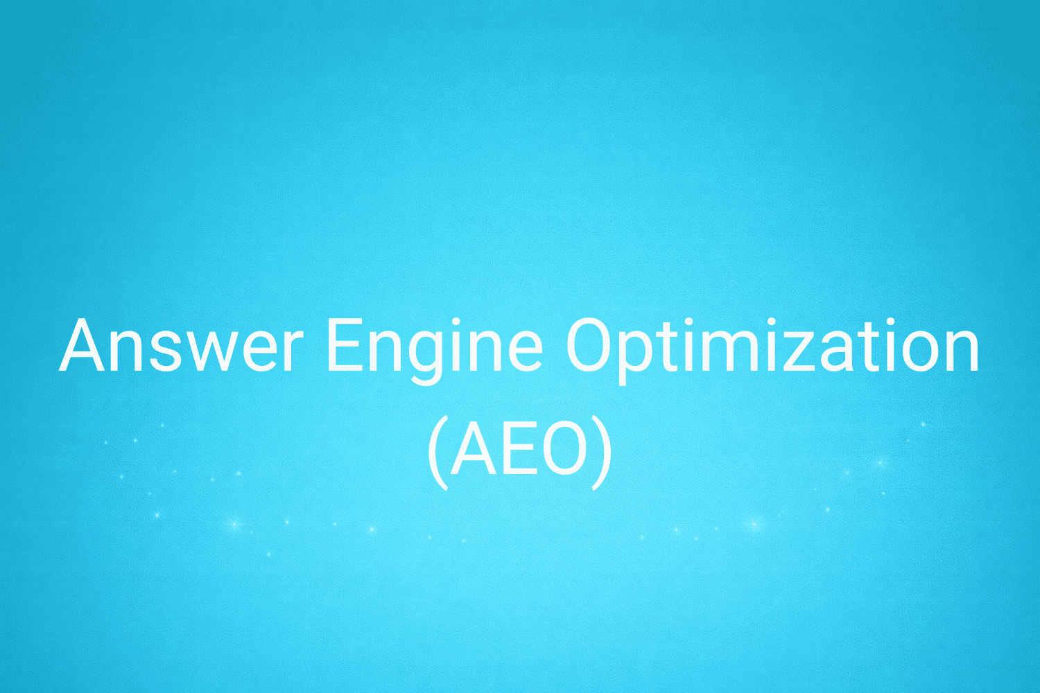 Illustration minimaliste sur fond bleu avec texte "Answer Engine Optimization (AEO)", définition liée à la catégorie SEO du glossaire marketing de M-Twice