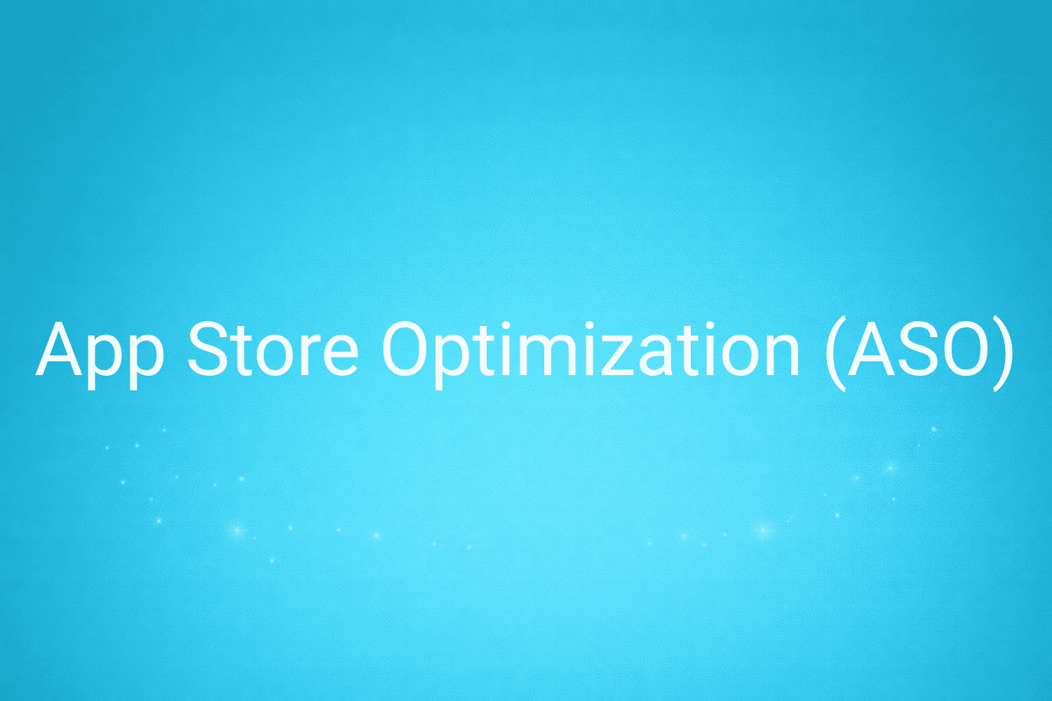 Illustration minimaliste sur fond bleu avec texte "App Store Optimization (ASO)", définition liée à la catégorie SEO du glossaire marketing de M-Twice