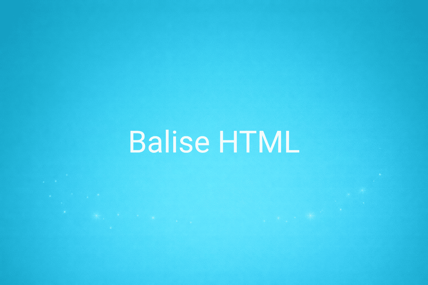 Illustration minimaliste sur fond bleu avec texte "Balise HTML", définition liée à la catégorie e-commerce du glossaire marketing de M-Twice