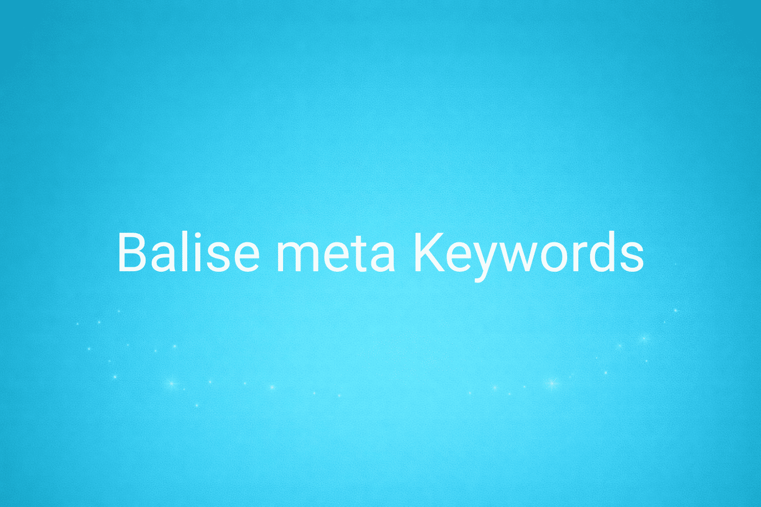 Illustration minimaliste sur fond bleu avec texte "Balise meta Keywords", définition liée à la catégorie e-commerce du glossaire marketing de M-Twice