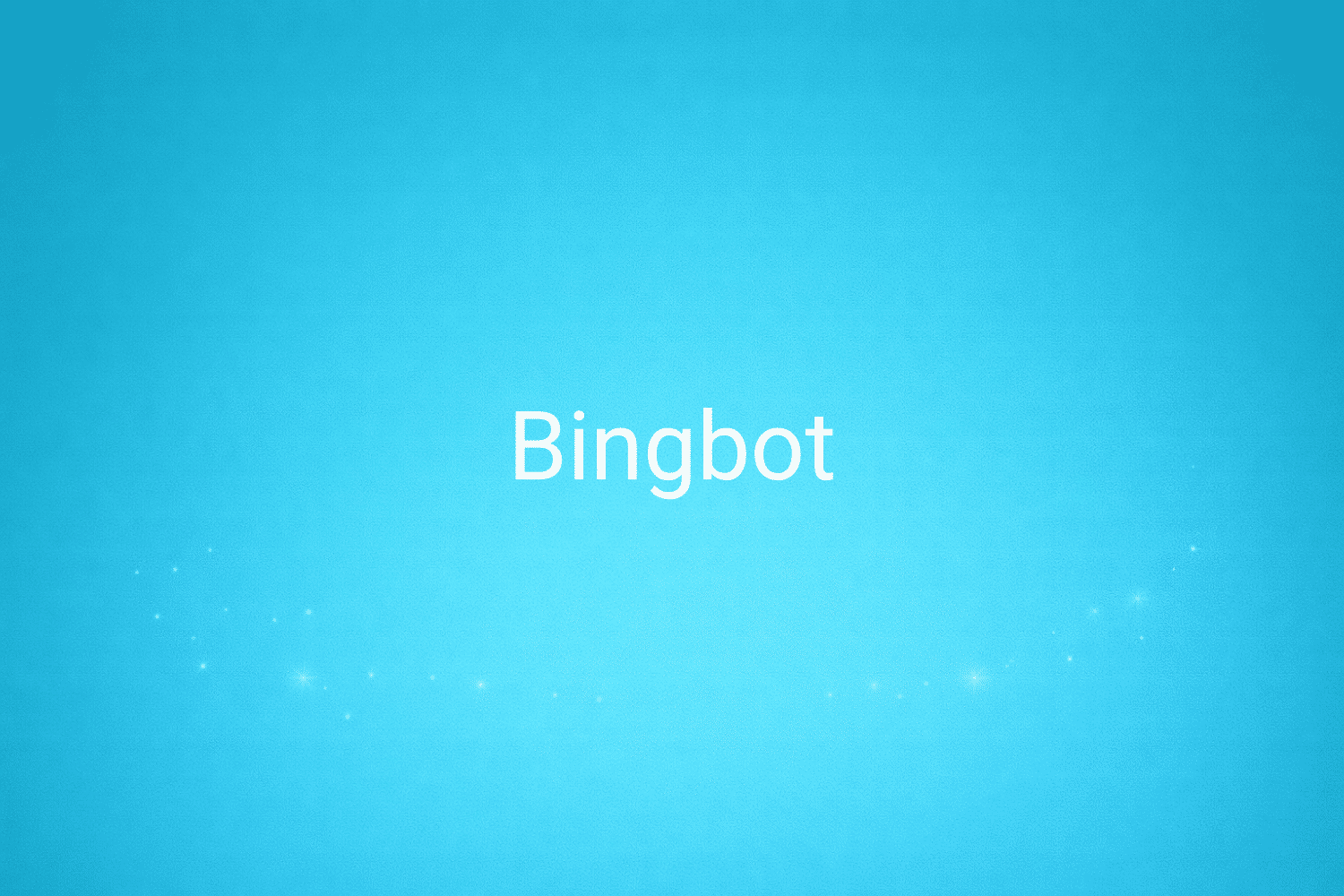 Illustration minimaliste sur fond bleu avec texte "Bingbot", définition liée à la catégorie SEO du glossaire marketing de M-Twice