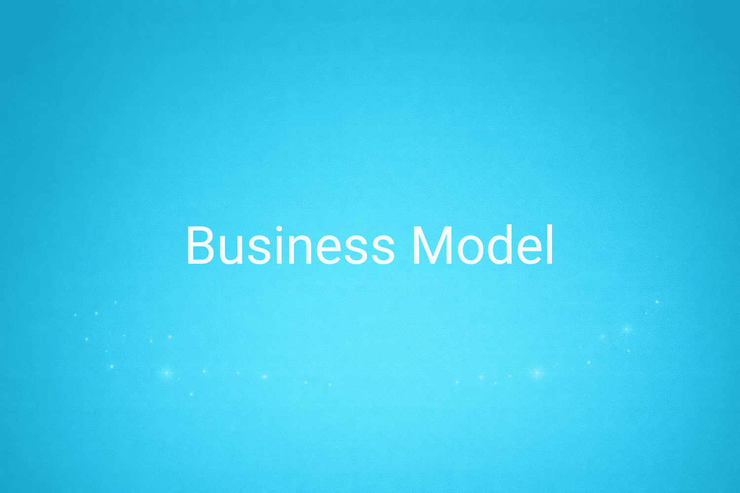 Illustration minimaliste sur fond bleu avec texte "Business Model", définition liée à la catégorie Stratégie Marketing du glossaire marketing de M-Twice