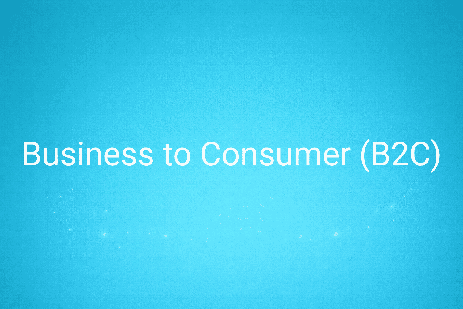 Illustration minimaliste sur fond bleu avec texte "Business to Consumer (B2C)", définition liée à la catégorie Stratégie Marketing du glossaire marketing de M-Twice