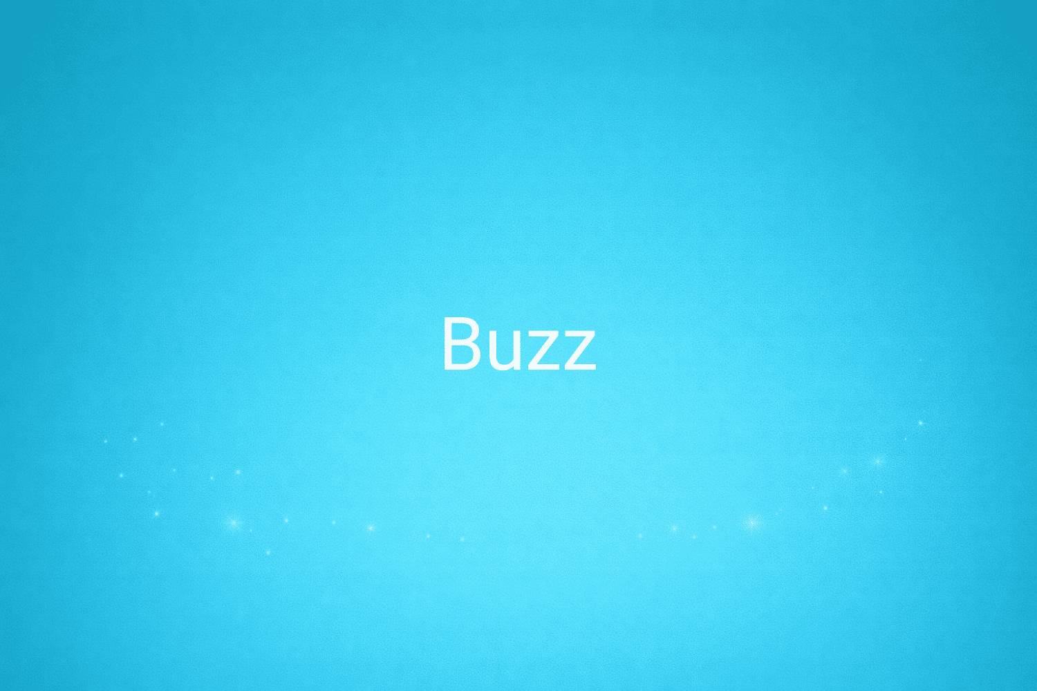 Illustration minimaliste sur fond bleu avec texte "Buzz", définition liée à la catégorie Stratégie Marketing du glossaire marketing de M-Twice