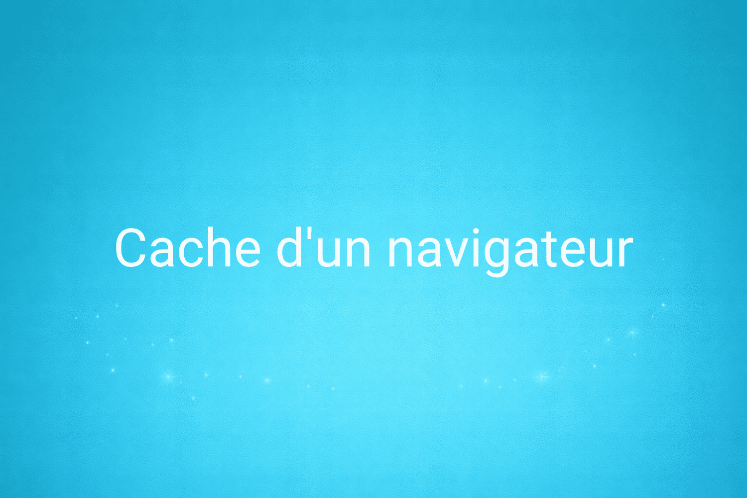 Illustration minimaliste sur fond bleu avec texte "Cache d'un navigateur", définition liée à la catégorie e-commerce du glossaire marketing de M-Twice