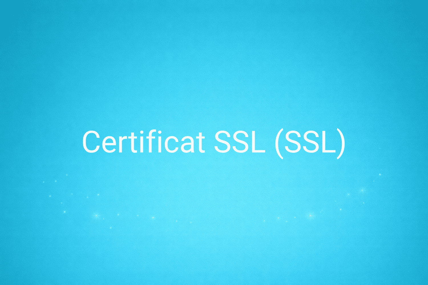 Illustration minimaliste sur fond bleu avec texte "Certificat SSL (SSL)", définition liée à la catégorie e-commerce du glossaire marketing de M-Twice