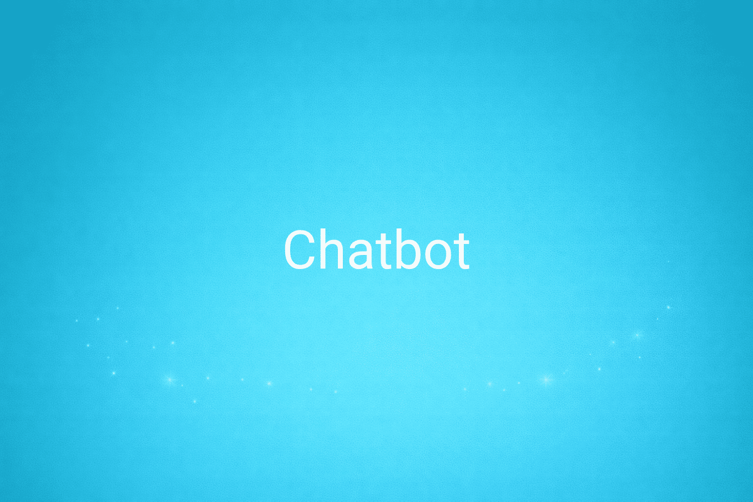 Illustration minimaliste sur fond bleu avec texte "Chatbot", définition liée à la catégorie e-commerce du glossaire marketing de M-Twice