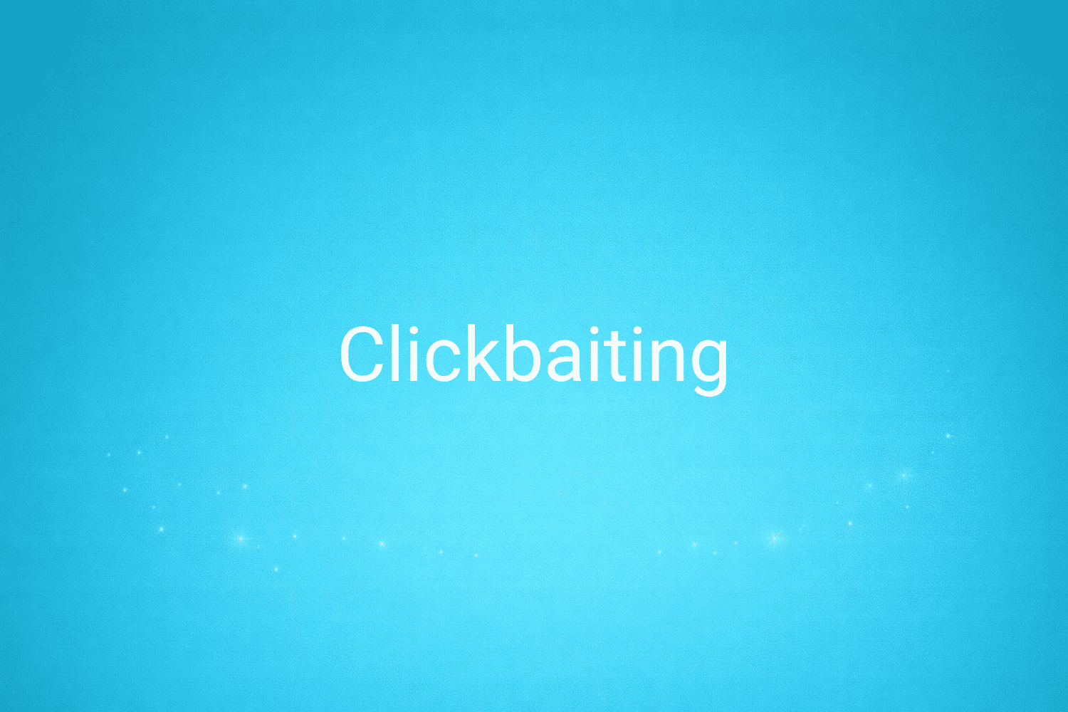 Illustration minimaliste sur fond bleu avec texte "Clickbaiting", définition liée à la catégorie Marketing de contenus du glossaire marketing de M-Twice