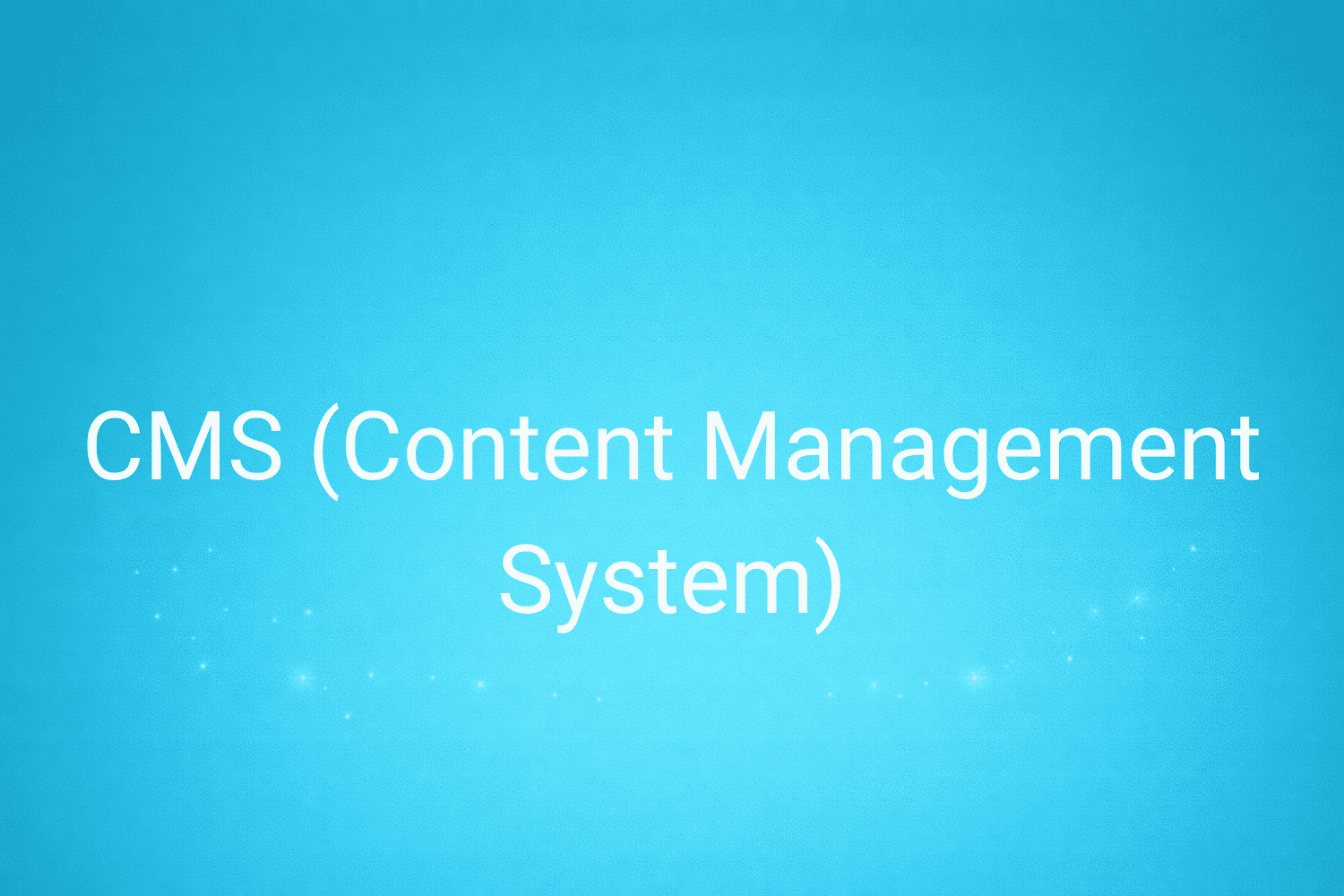 Illustration minimaliste sur fond bleu avec texte "CMS (Content Management System)", définition liée à la catégorie e-commerce du glossaire marketing de M-Twice