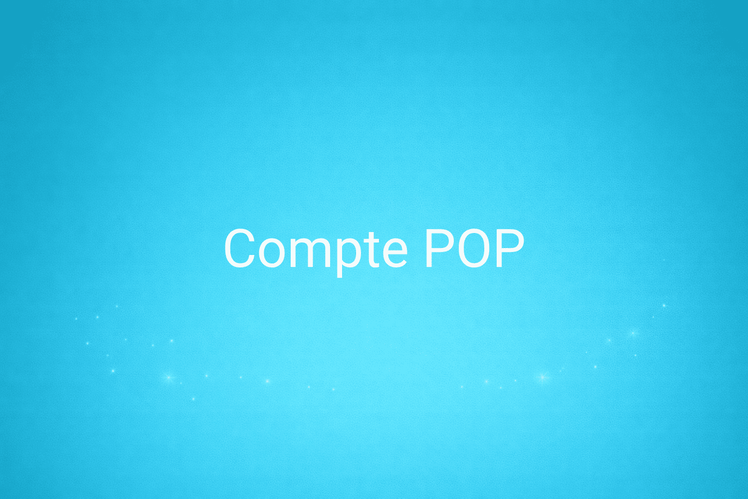Illustration minimaliste sur fond bleu avec texte "Compte POP", définition liée à la catégorie e-commerce du glossaire marketing de M-Twice