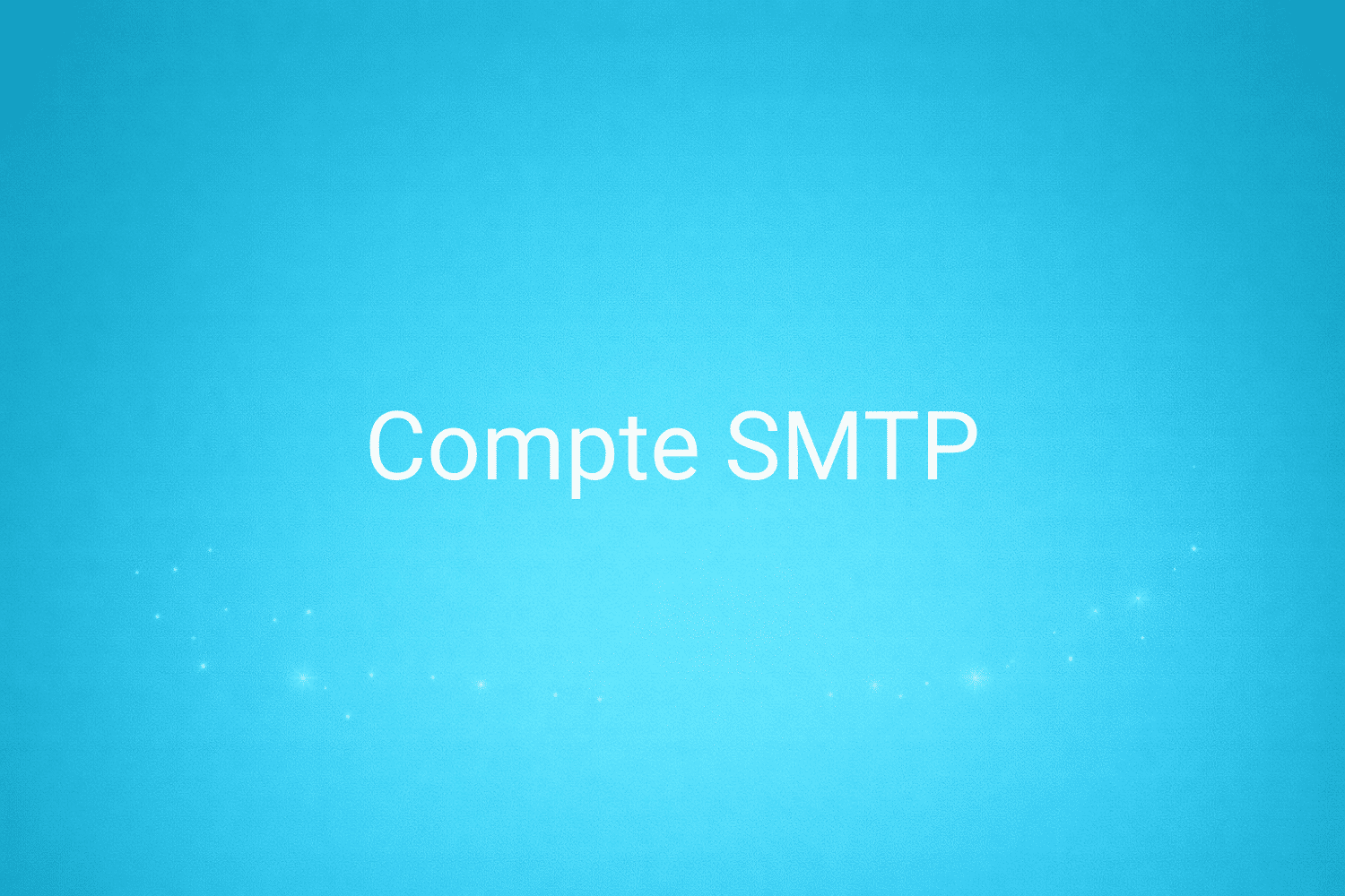 Illustration minimaliste sur fond bleu avec texte "Compte SMTP", définition liée à la catégorie e-commerce du glossaire marketing de M-Twice