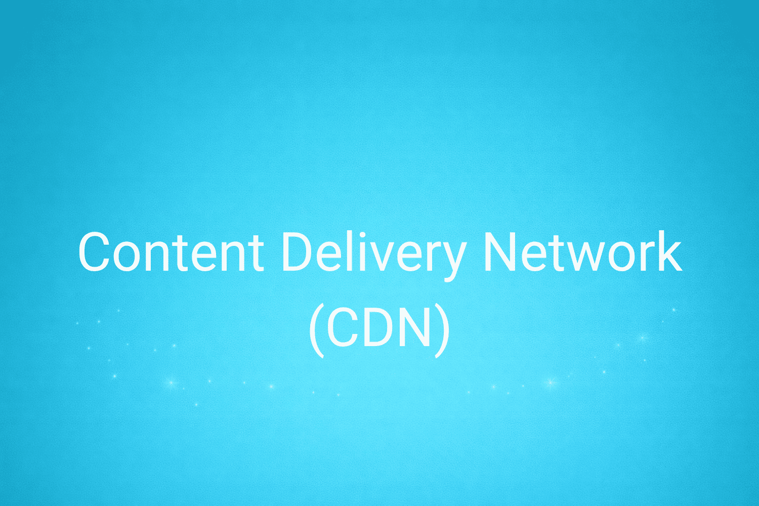 Illustration minimaliste sur fond bleu avec texte "Content Delivery Network (CDN)", définition liée à la catégorie e-commerce du glossaire marketing de M-Twice