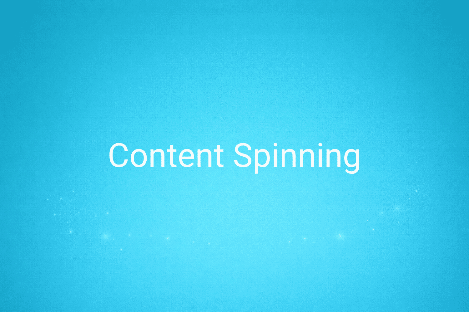 Illustration minimaliste sur fond bleu avec texte "Content Spinning", définition liée à la catégorie Marketing de contenus du glossaire marketing de M-Twice