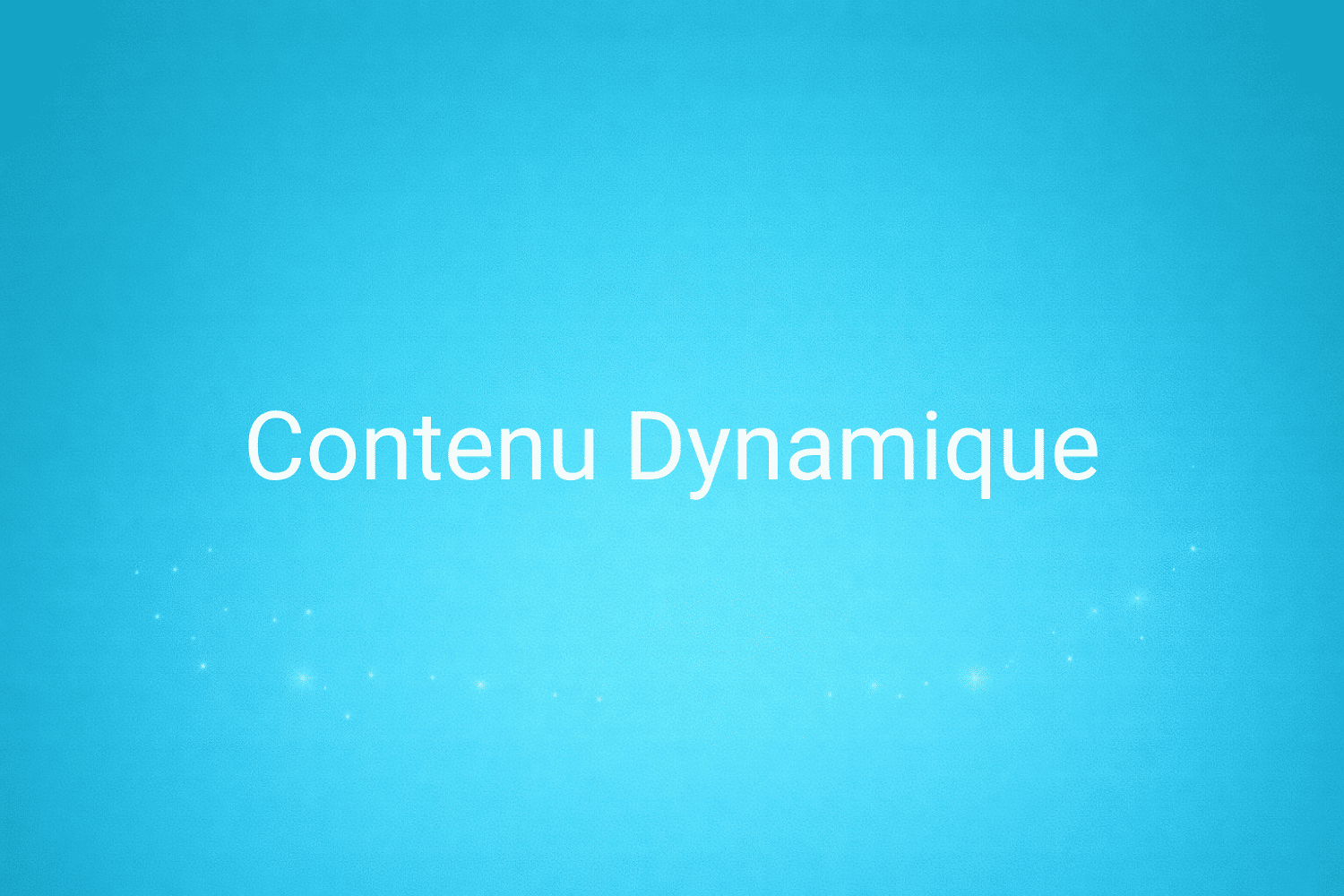 Illustration minimaliste sur fond bleu avec texte "Contenu Dynamique", définition liée à la catégorie Marketing de contenus du glossaire marketing de M-Twice