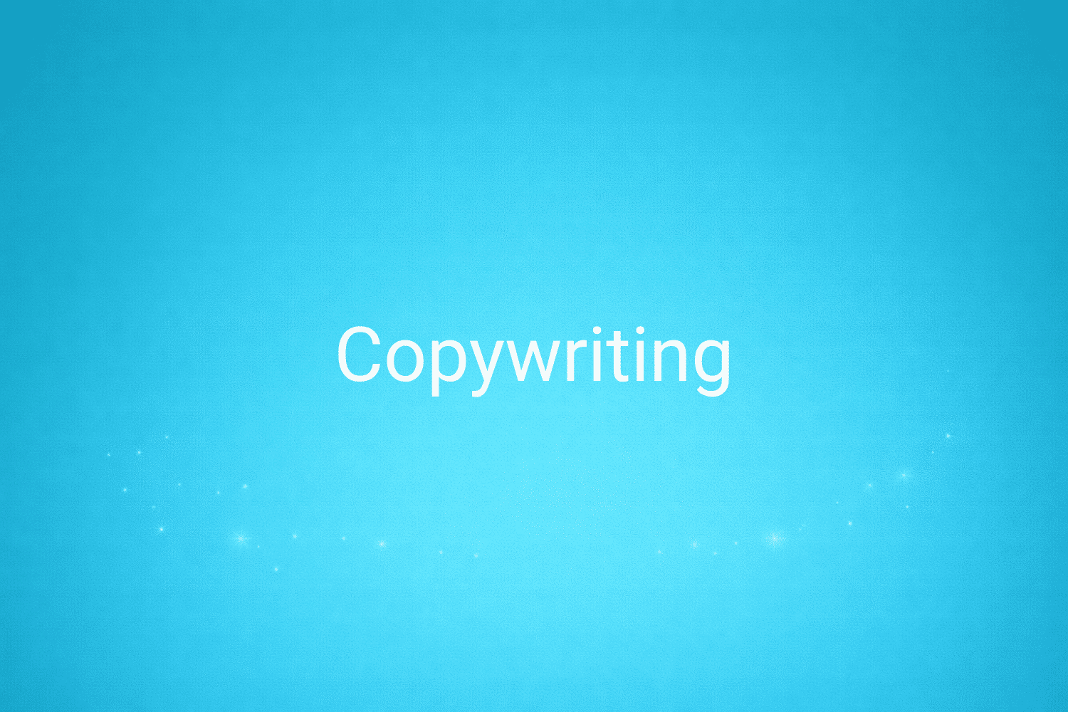 Illustration minimaliste sur fond bleu avec texte "Copywriting", définition liée à la catégorie Marketing de contenus du glossaire marketing de M-Twice