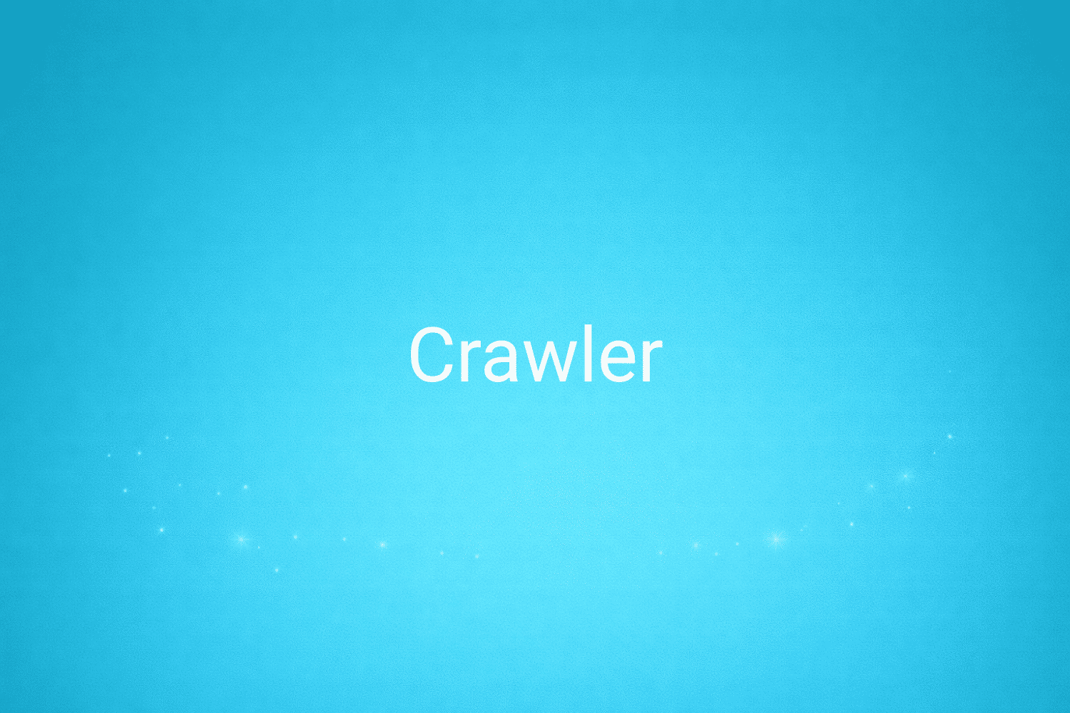 Illustration minimaliste sur fond bleu avec texte "Crawler", définition liée à la catégorie SEO du glossaire marketing de M-Twice