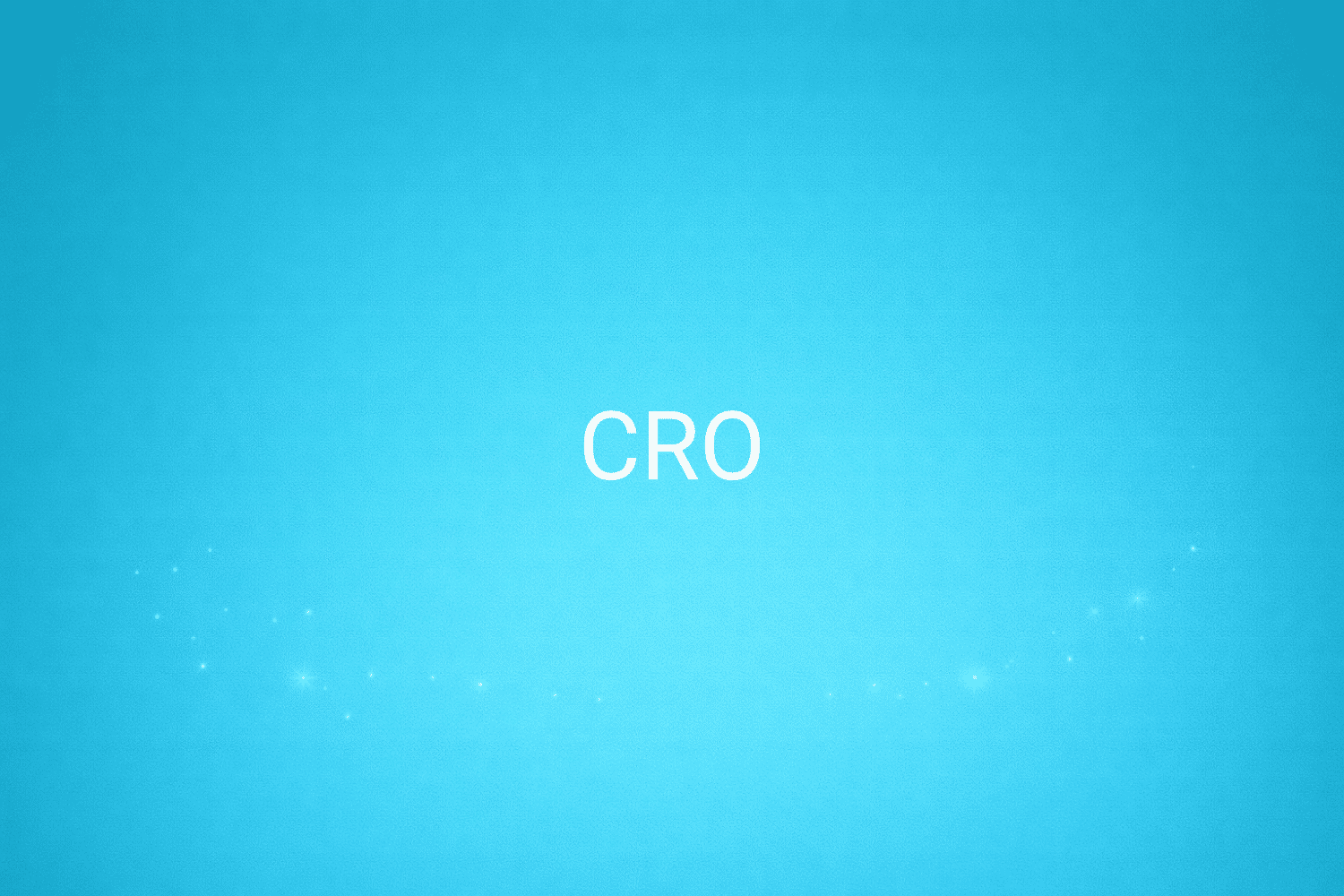 Illustration minimaliste sur fond bleu avec texte "CRO", définition liée à la catégorie e-commerce du glossaire marketing de M-Twice