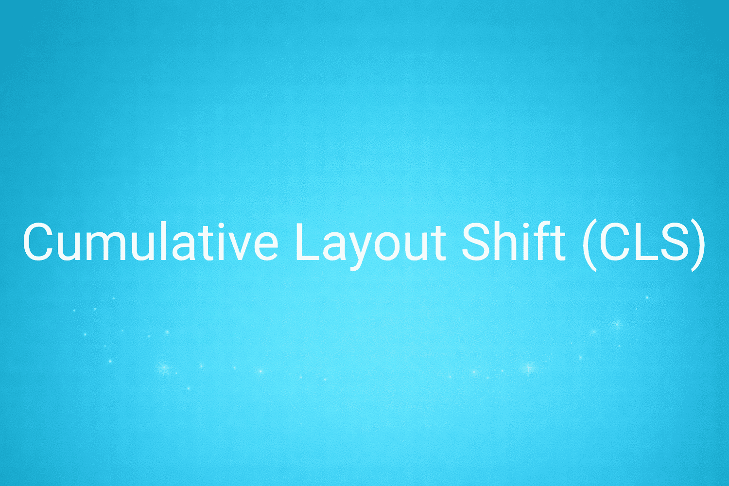 Illustration minimaliste sur fond bleu avec texte "Cumulative Layout Shift (CLS)", définition liée à la catégorie e-commerce du glossaire marketing de M-Twice