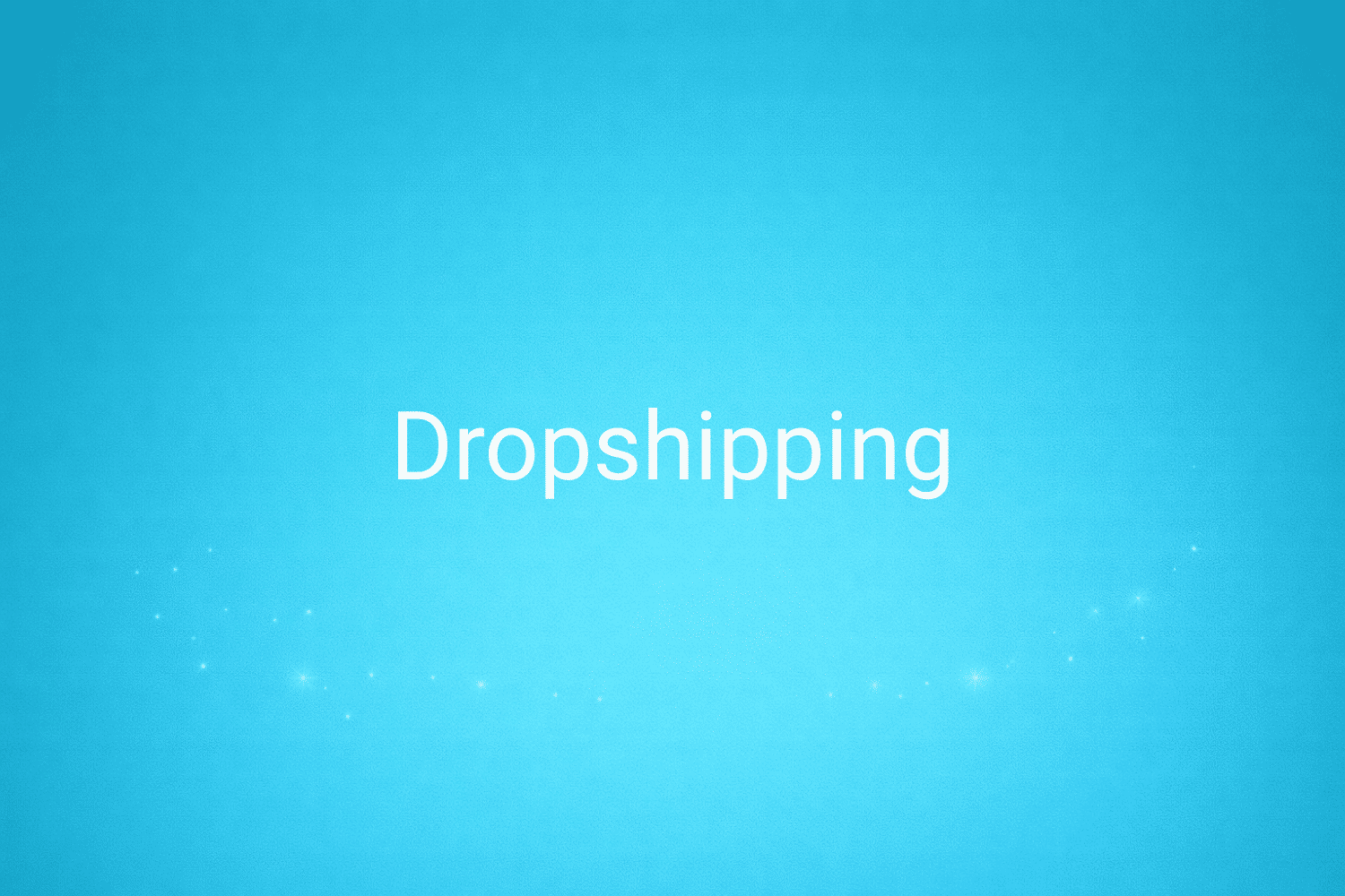 Illustration minimaliste sur fond bleu avec texte "Dropshipping", définition liée à la catégorie e-commerce du glossaire marketing de M-Twice