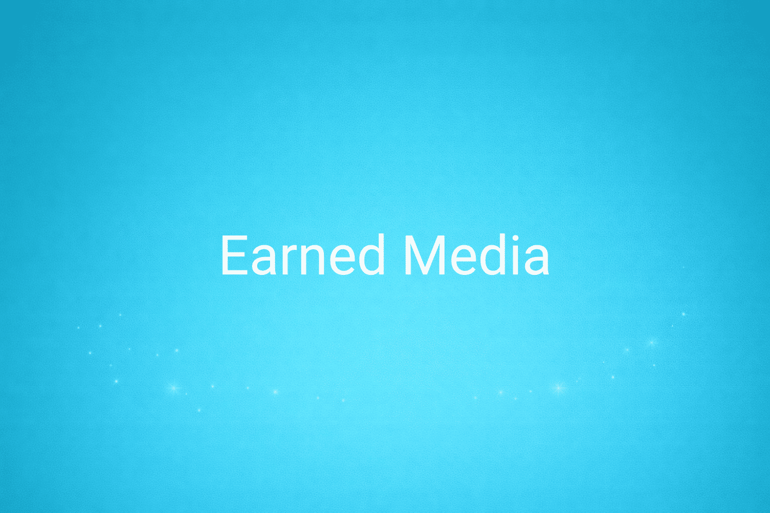 Illustration minimaliste sur fond bleu avec texte "Earned Media", définition liée à la catégorie Stratégie Marketing du glossaire marketing de M-Twice