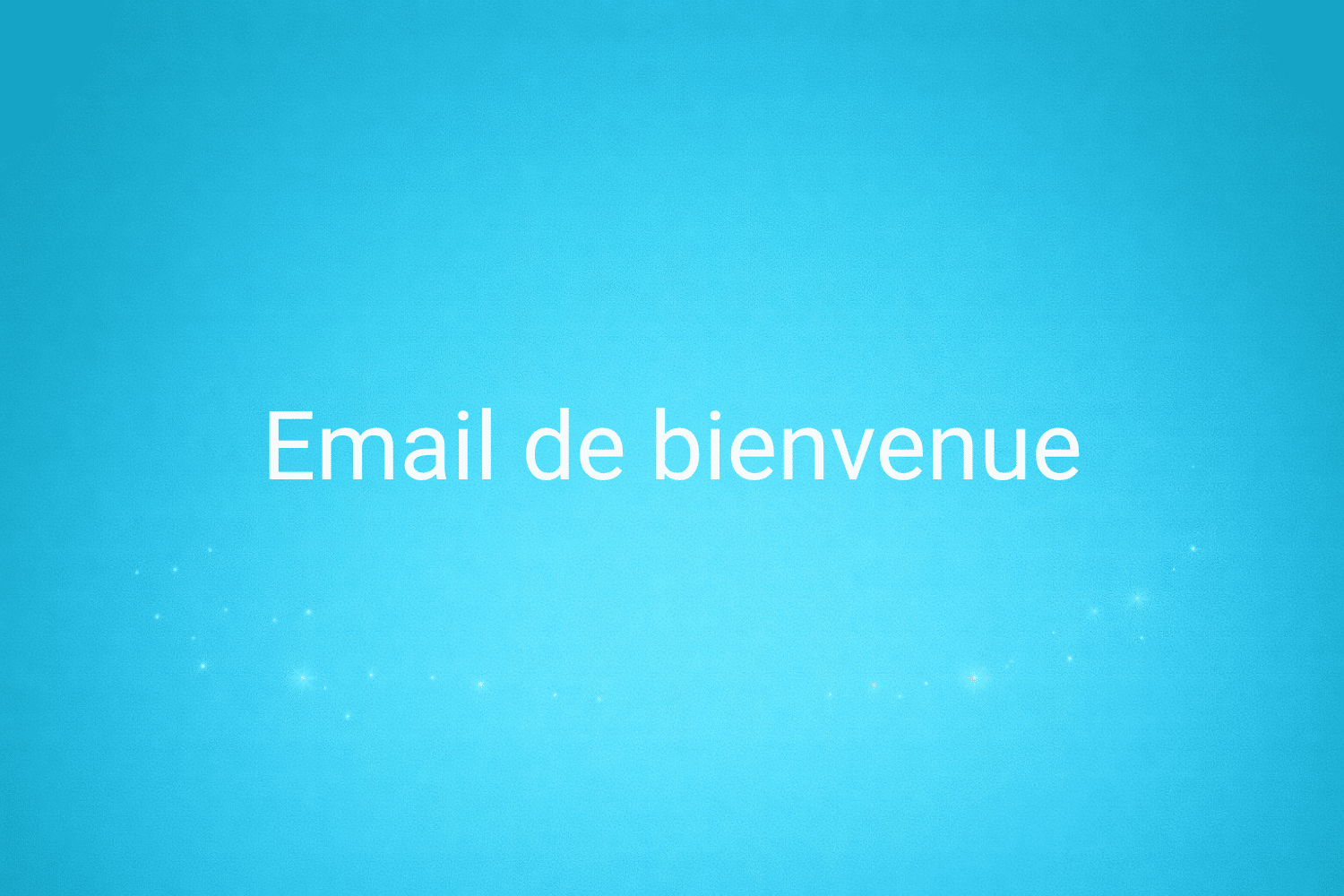 Illustration minimaliste sur fond bleu avec texte "Email de bienvenue", définition liée à la catégorie Marketing de contenus du glossaire marketing de M-Twice