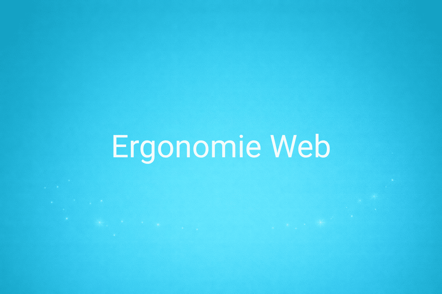 Illustration minimaliste sur fond bleu avec texte "Ergonomie Web", définition liée à la catégorie e-commerce du glossaire marketing de M-Twice