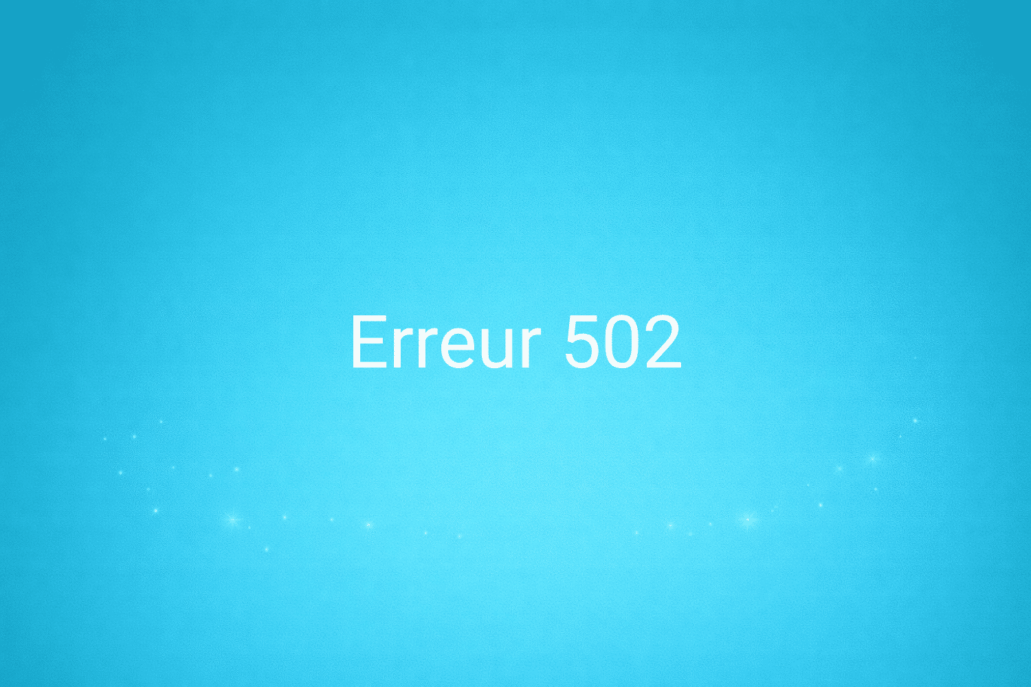 Illustration minimaliste sur fond bleu avec texte "Erreur 502", définition liée à la catégorie e-commerce du glossaire marketing de M-Twice