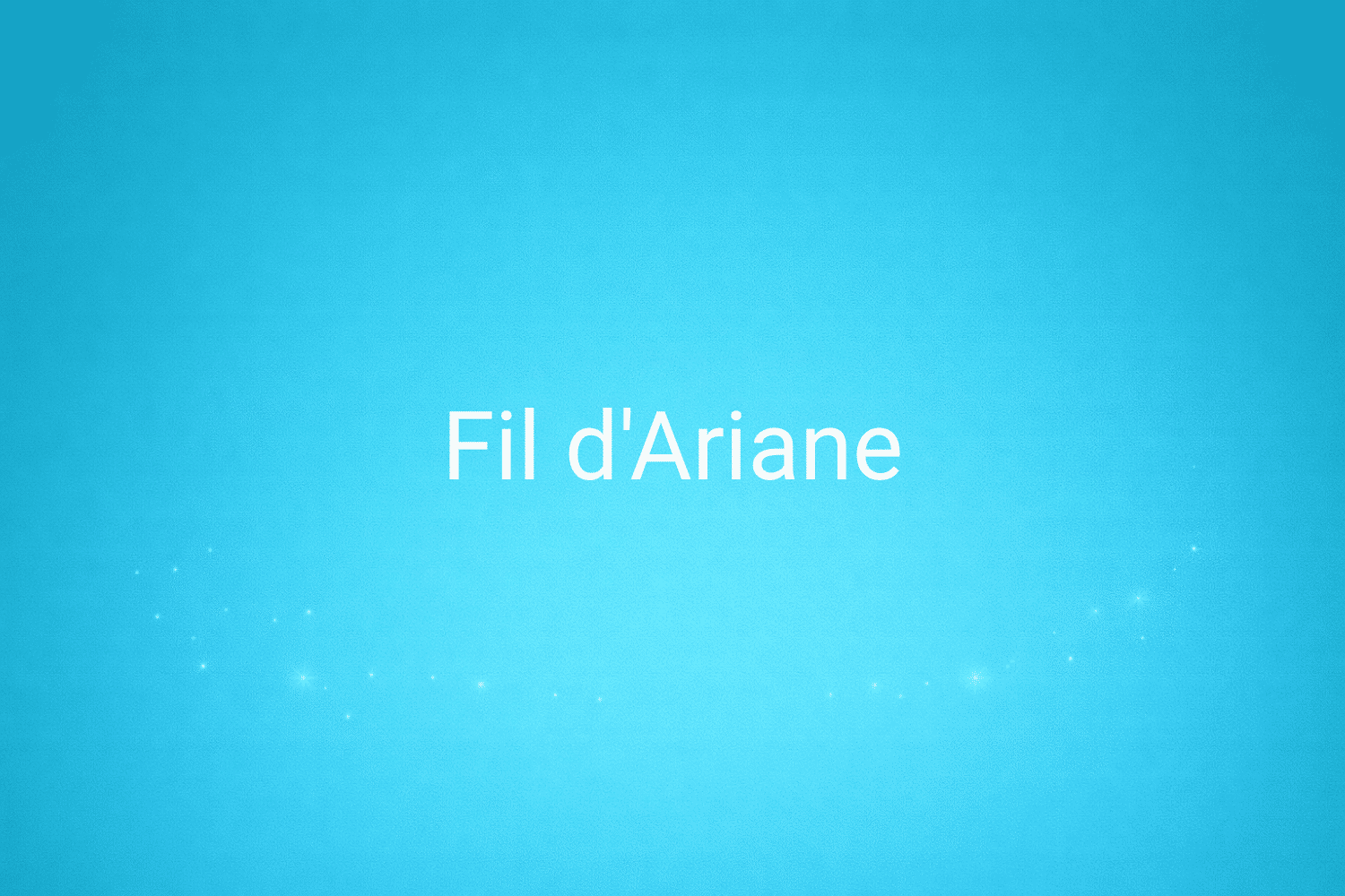 Illustration minimaliste sur fond bleu avec texte "Fil d'Ariane", définition liée à la catégorie e-commerce du glossaire marketing de M-Twice