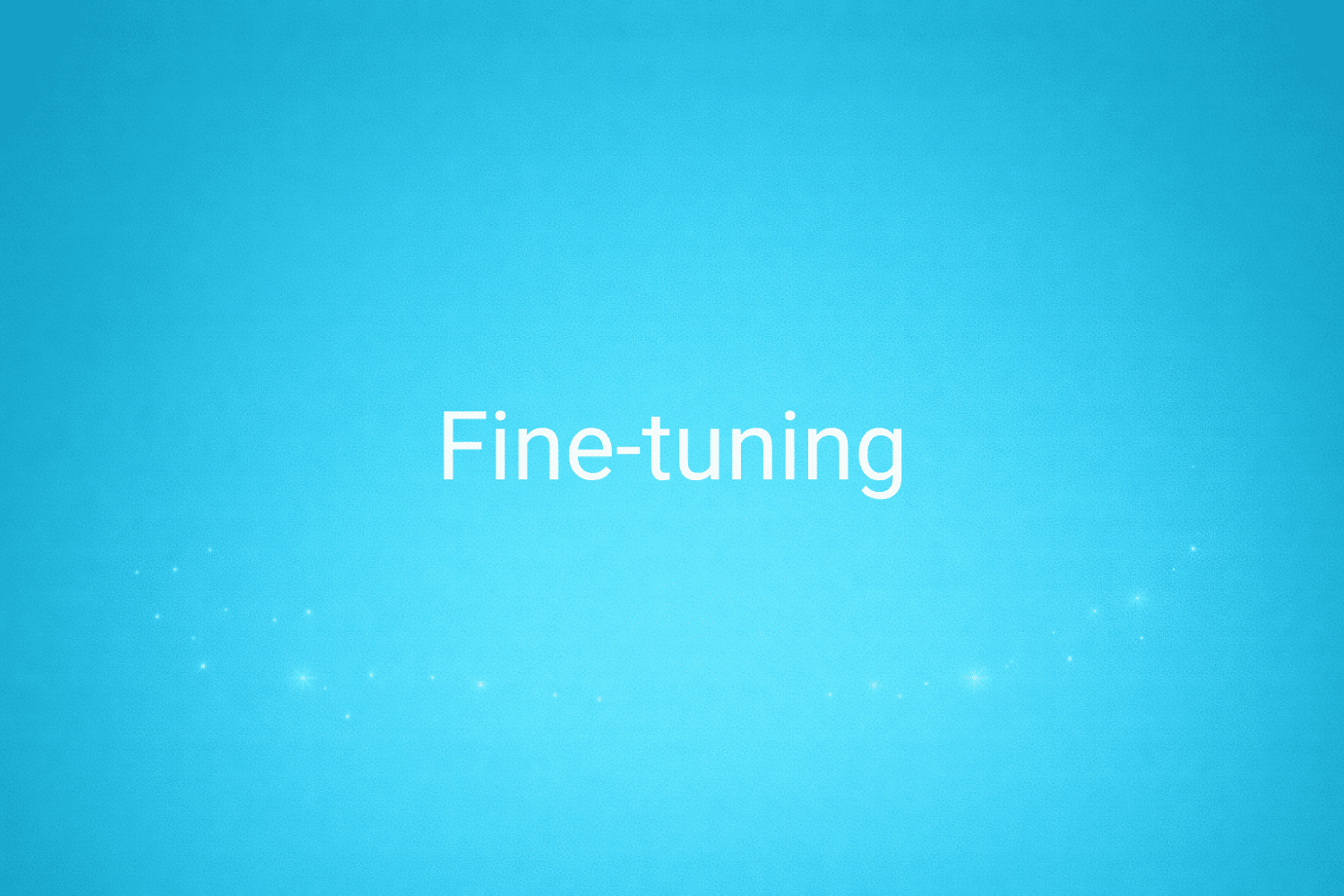 Illustration minimaliste sur fond bleu avec texte "Fine-tuning", définition liée à la catégorie IA & Data du glossaire marketing de M-Twice