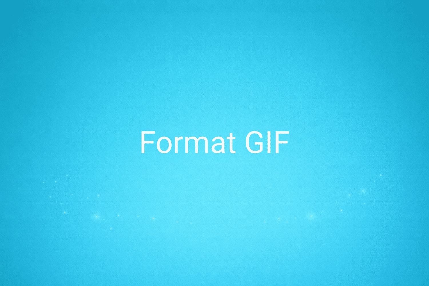 Illustration minimaliste sur fond bleu avec texte "Format GIF", définition liée à la catégorie e-commerce du glossaire marketing de M-Twice
