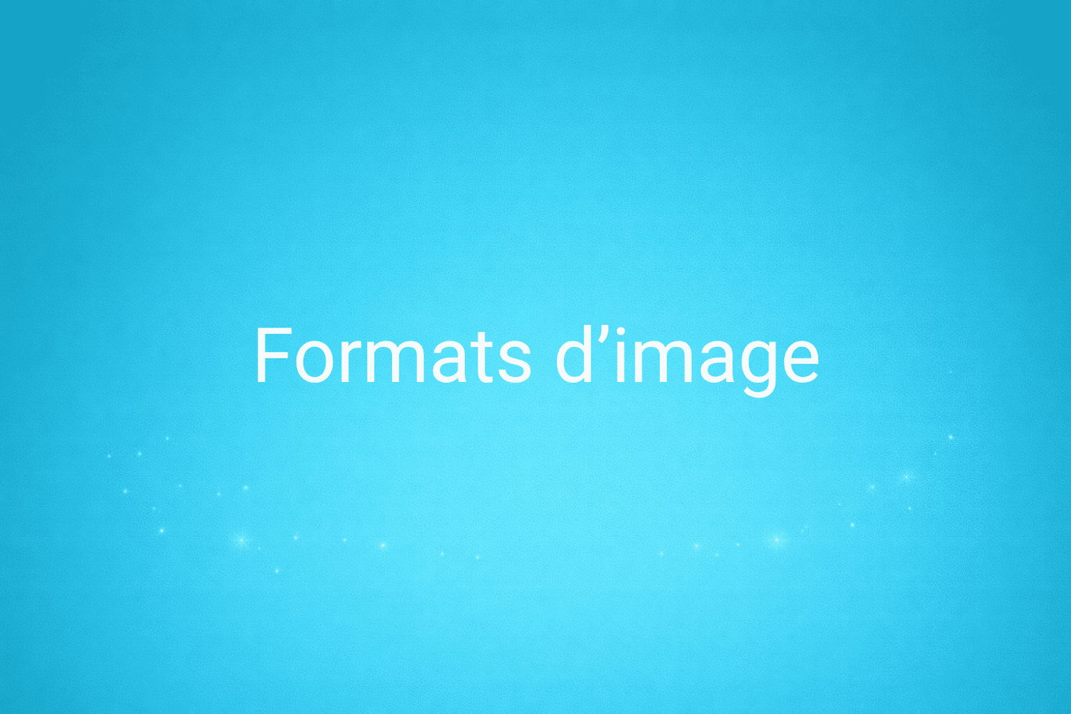 Illustration minimaliste sur fond bleu avec texte "Formats d’image", définition liée à la catégorie e-commerce du glossaire marketing de M-Twice