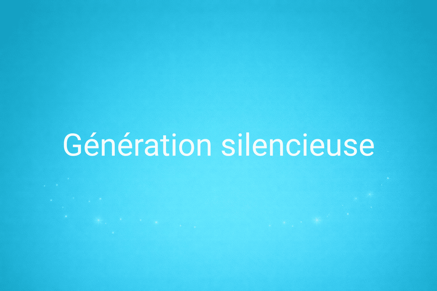 Illustration minimaliste sur fond bleu avec texte "Génération silencieuse", définition liée à la catégorie Stratégie Marketing du glossaire marketing de M-Twice
