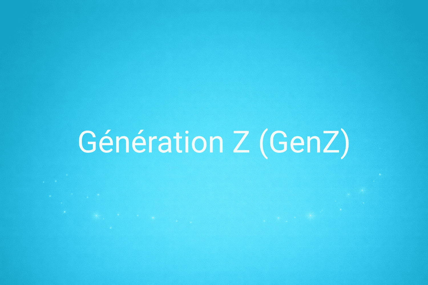Illustration minimaliste sur fond bleu avec texte "Génération Z (GenZ)", définition liée à la catégorie Marketing de contenus du glossaire marketing de M-Twice