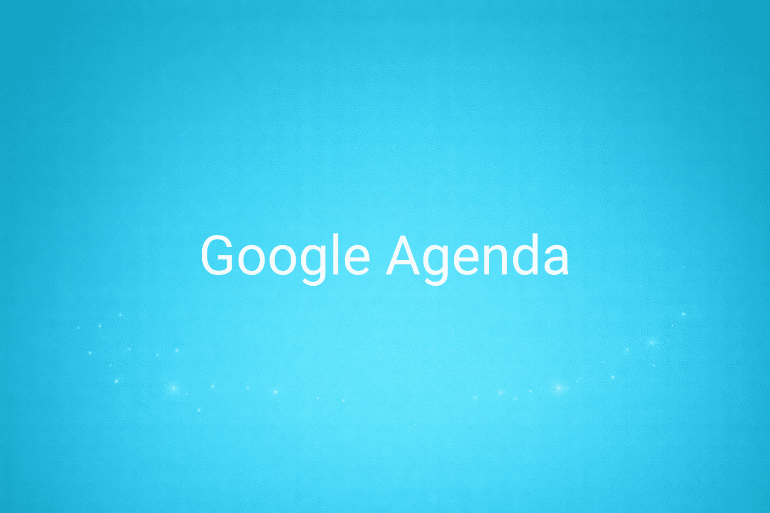 Illustration minimaliste sur fond bleu avec texte "Google Agenda", définition liée à la catégorie Stratégie Marketing du glossaire marketing de M-Twice