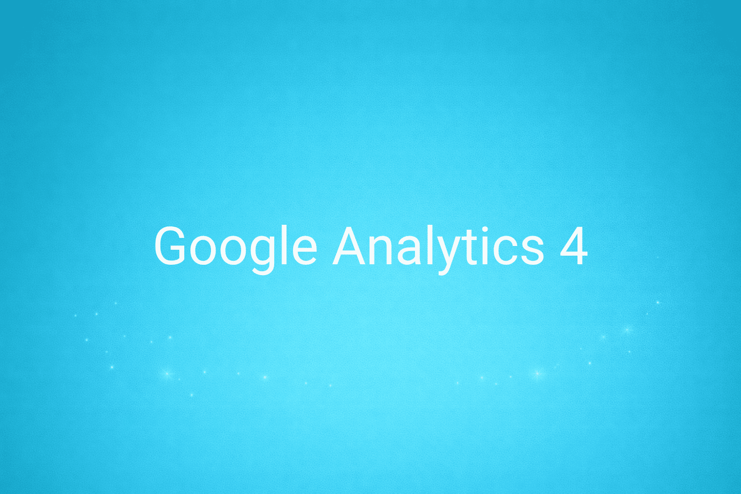 Illustration minimaliste sur fond bleu avec texte "Google Analytics 4", définition liée à la catégorie e-commerce du glossaire marketing de M-Twice
