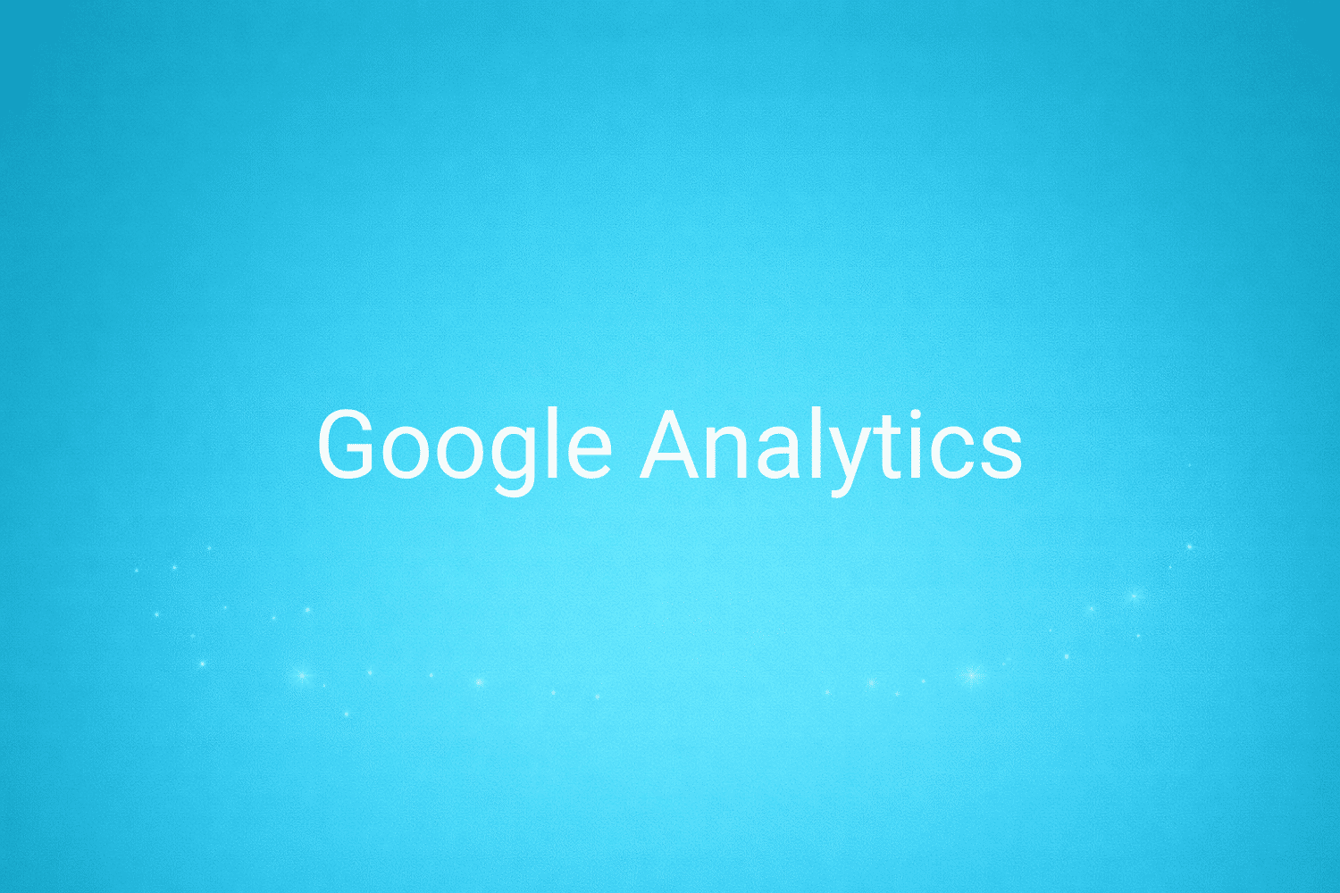Illustration minimaliste sur fond bleu avec texte "Google Analytics", définition liée à la catégorie e-commerce du glossaire marketing de M-Twice