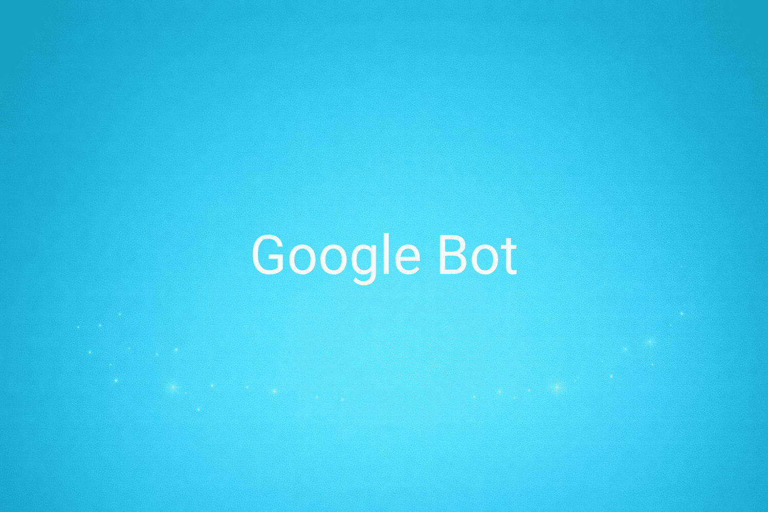 Illustration minimaliste sur fond bleu avec texte "Google Bot", définition liée à la catégorie SEO du glossaire marketing de M-Twice