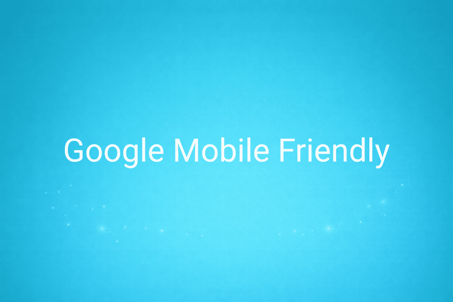 Illustration minimaliste sur fond bleu avec texte "Google Mobile Friendly", définition liée à la catégorie e-commerce du glossaire marketing de M-Twice
